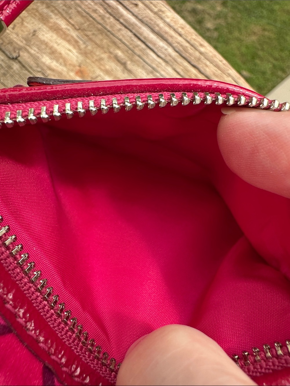 Coach Poppy Pink Patterned Wristlet - Coach - Picture 7 of 8
